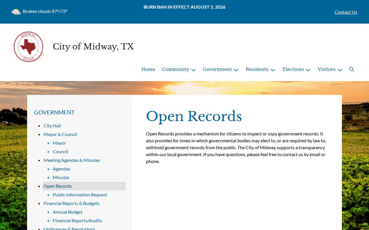 Midway court docket and city open records form boundary