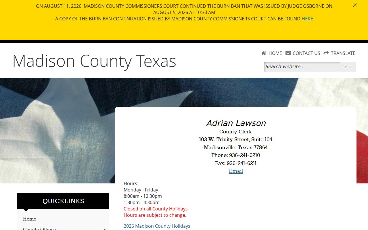 Madison County court docket County Clerk services
