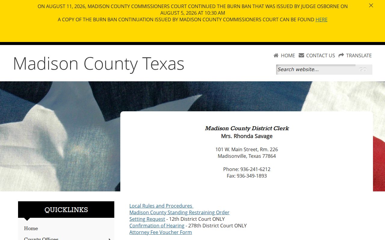 Madison County court docket District Clerk services